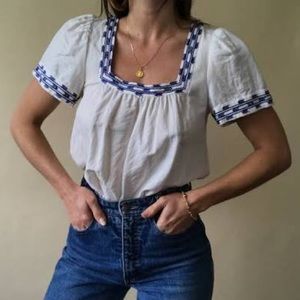 Madewell Arrow Stitch Peasant Blouse